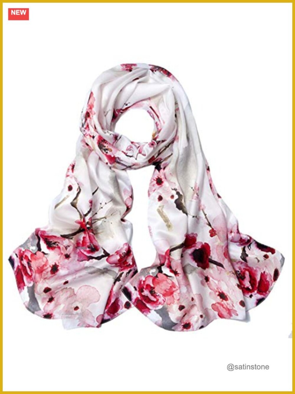 100% Silk Long Scarf Women Large Oblong Shawls Gift Packed